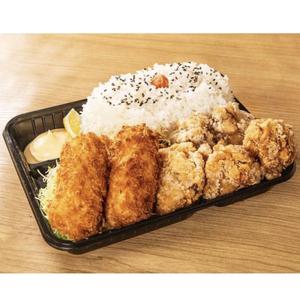 からあげとカニグラタンコロッケ弁当-  3pFried chicken and 2p crab gratin croquette bento box