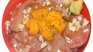 ねぎとろウニ乗せ・炙りネギ塩牛タン寿司
