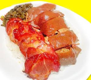 隆江猪脚+蜜汁叉(豚すね肉+ハニーソースチャーシュー丼物)