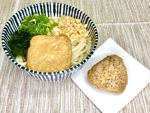 きつねうどん・かしわにぎりセット