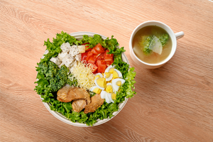 【美肌効果】サーモン・シーザーサラダボウル＆ヘルシー野菜スープセット