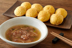 はっちゃんのたこ焼き 《さっと炒めた国産牛の和風スープ》はっちゃんの明石焼き