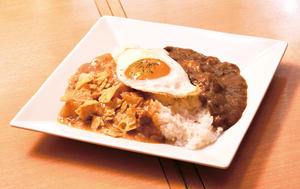 タコとカレーのコンビ丼