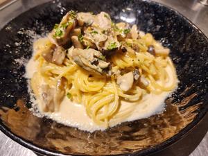 広島産カキのクリームスパゲッティ