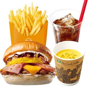 ゼッテリア ZETTERIA 【ディナーセット】BBQパインビーフバーガー BBQ Pineapple Beef Burger Dinner Set