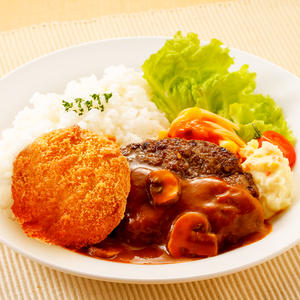 ハンバーグセット＆牛肉コロッケ