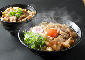 ご飯大盛無料！塩肉玉そば・焼肉丼セット