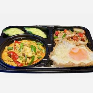 ガパオ+シーフードカレーの卵炒め +