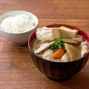 豆腐のせ豚汁とご飯 Soaked Tofu Tonjiru with Rice