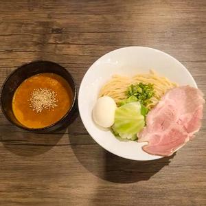 海老トマトつけ麺(特盛)+煮卵 Dipping Noodles(Extra Large)+Special Boiled Egg
