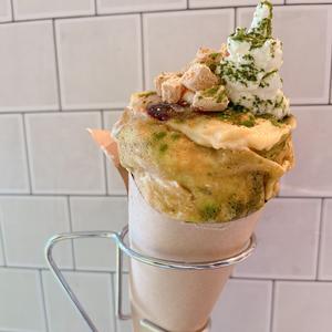 抹茶わらび餅ブリュレ