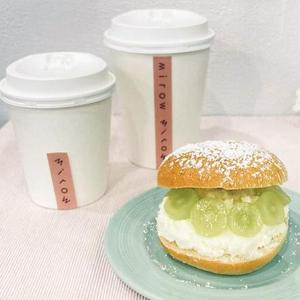 レアチーズクリームとフレッシュフルーツのミニサンドとドリンクのセット