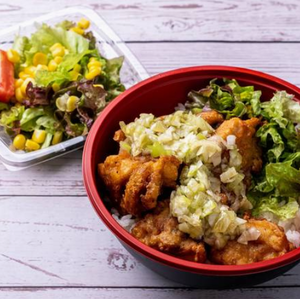 ねぎ塩唐揚げ丼サラダセット Green Onions ＆ Salt Fried Chicken Rice Bowl + Salad Set