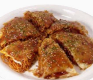 広島風ピリ辛麺お好み焼き