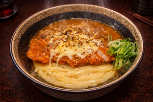 #炙りチーズカツカレー釜玉
