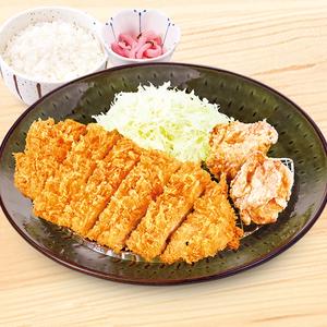 かつ庵 熟成ロースとから揚げ弁当  Aged Pork Loin Cutlet+Fried Chicken Combo Meal