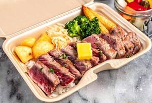 ステーキオーバーライス スパイシージンジャーソース＆バターソース 300g