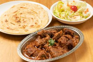 ポロッタとマトンマサラ Porotta and Mutton Masala