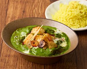 ほうれん草パニールカレー＆ライス  Spinach  Paneer Curry with Rice