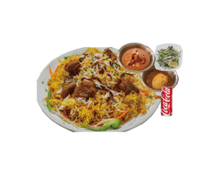 ビリヤニ チキンカレー＆玉子カレー＆サラダ＆コーラセット
