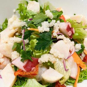 ブルグル(ひきわり小麦)とシーフードの地中海サラダ BULGUR AND SEAFOOD MEDITERRANEAN SALAD