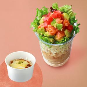 サーモンとアボカドのうま塩サラダパスタ(選べるサイドメニュー)
