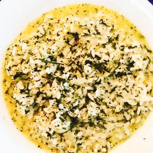 茶葉を使ったチーズリゾット
