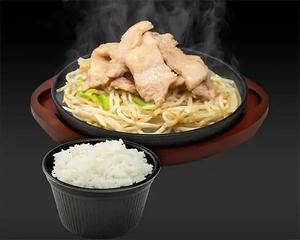 豚トロ炒め定食 Toro Pork stir-fried with vegetables and rice