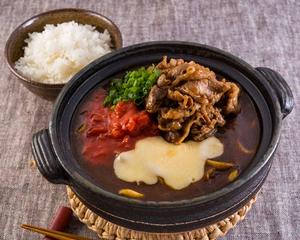 牛焼肉のトマトチーズカレーうどんライスセット