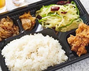 ジャガイモと唐揚げの弁当