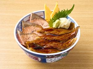 磯丸水産 サーモンと穴子の炙り丼