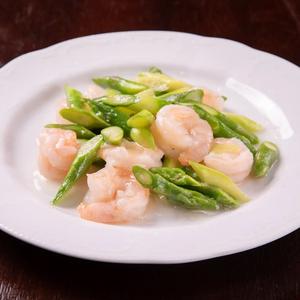 エビとアスパラの塩炒め