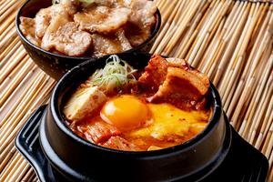 豚チーズスンドゥブ～ミニカルビ丼セット～