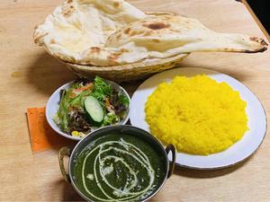 ほうれん草チキンカレーセット Sag chicken curry set