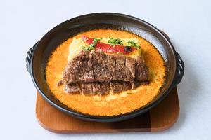【ステーキ200g】豚肩ロースステーキカレー