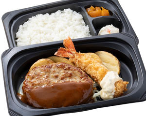 ハンバーグ＆プリプリ大エビフライ弁当