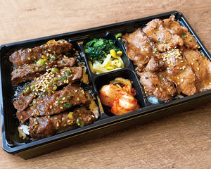 焼肉カルビと牛ハラミのW弁当