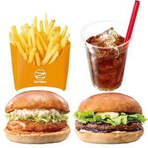 ゼッテリア ZETTERIA 【デリバリー限定！ツーバーガー満足セット】てりやきビーフバーガーセット+えびバーガー
