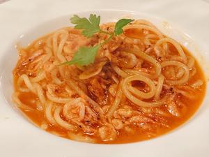 5月限定！アスパラと自家製ベーコンのオイルパスタ