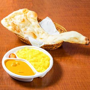 カレー、ナン、ライスセット( Curry, naan, rice set)