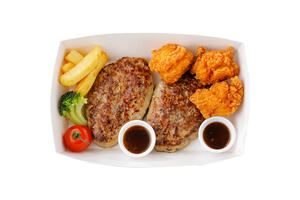 ハンバーグ＆鶏唐揚げダブル