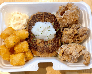 ザク旨唐揚げ3つ ＆ 和風おろしハンバーグ160g！！！ 選べるポテト・ライスセット