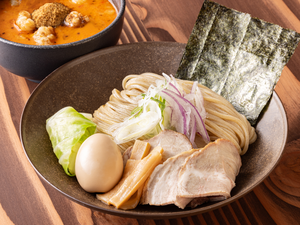 牛モツつけ麺 ご飯セット 白