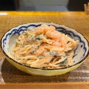 海老と明太子のサラスパ