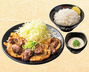 厚切りコンビねぎ塩焼肉定食