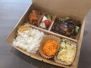 オートミール入りハンバーグ+副菜4品(ご飯付き)