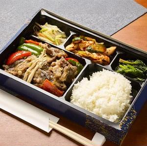 ブルゴキ弁当(韓国惣菜3品付,ご飯大盛り無料)