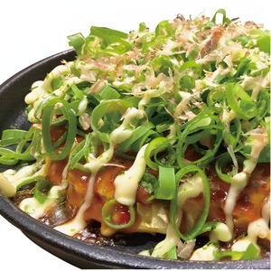 ネギ盛り・ブタ玉 Pork Okonomiyaki with Green onion