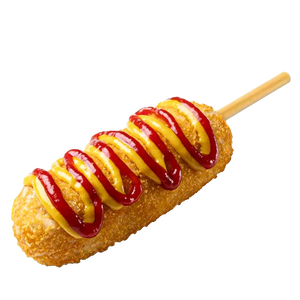 Cheese dogチーズたっぷり、韓国式アメリカンモッツァレラチーズドッグ。