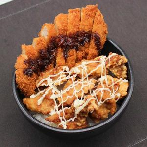 とんかつ唐揚げ丼
